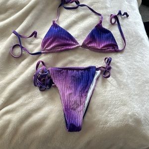 Velvet bathing suit bikini set